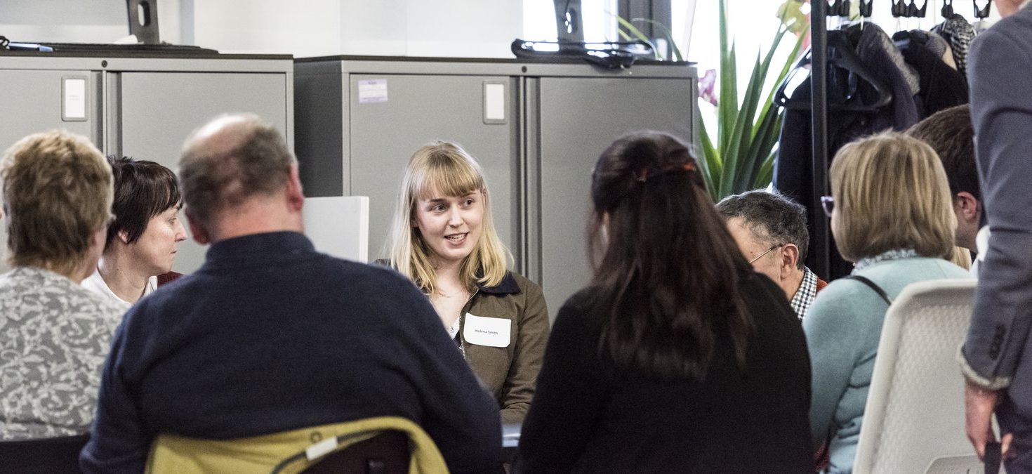 Breakout groups at rare dementia support group meeting